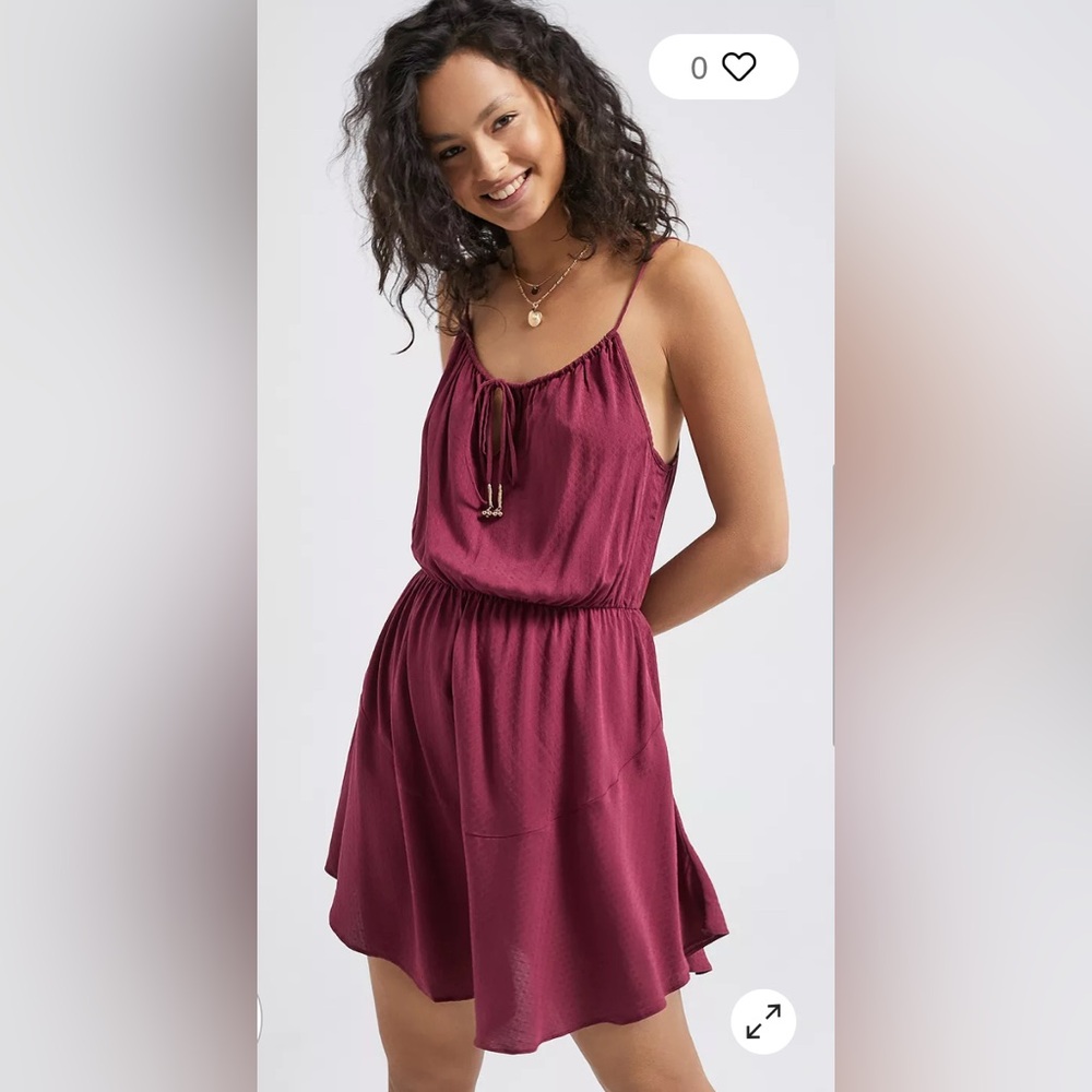 NEW Free People Shake It Up Pomegranate Mini Dress NWT Burgundy Sleeveless